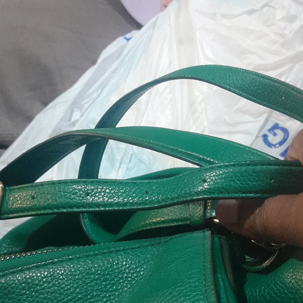 Coach Emerald Green Pebbled Leather Shoulder Bag - Picture 7 of 10
